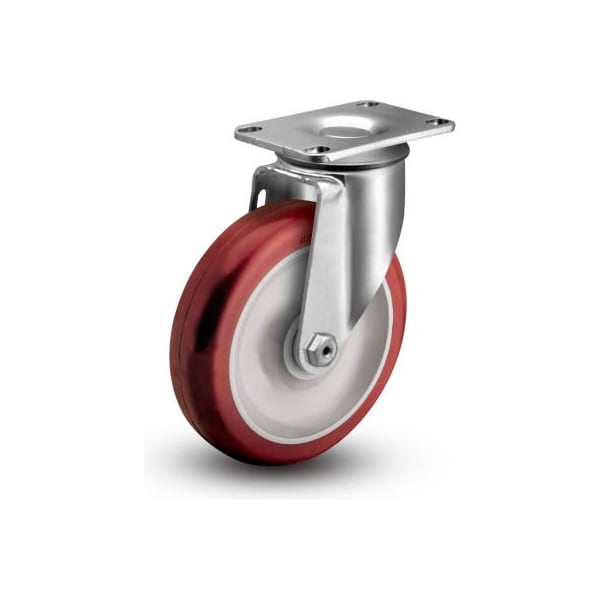 Colson 2 Series Swivel Plate Caster 2.05256.91 - Polyurethane on Polyolefin 5" Dia. 300 Lb.